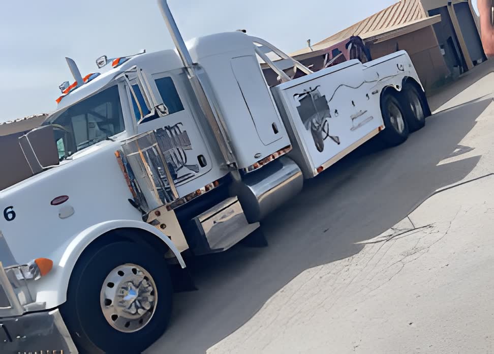 Tow truck at the shop